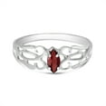 thumbnail image 6 of 14k White Gold Marquise Garnet filigree Ring, 6 of 6