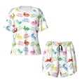 thumbnail image 5 of "Wukai Happy Easter Rabbit Women's Pajama Set - Short-Sleeve Top and Shorts with Elastic Waistband and Pockets for Loungewear, Yoga, and Casual Wear-4X-Large, 5 of 8