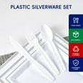 thumbnail image 4 of 360 Count White Plastic Silverware Heavy Duty, 180 Forks, 120 Spoons, 60 Knives, Heat Resistant, BPA Free, Plastic Utensils Set, Disposable Cutlery set, Premium Clear Utencils, 4 of 4