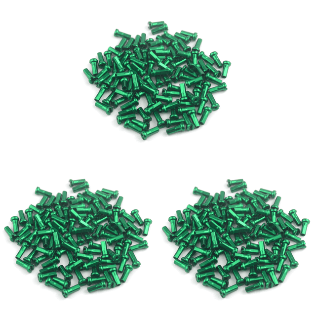 150 Uds. Tetinas de Metal para radios de 14G y 2mm, piezas de ciclismo para bicicleta de montaña (verde)