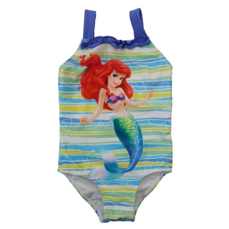 

Disney Little Mermaid Infant Girls Green Stripe Ariel 1 Piece Swimming Suit 12m
