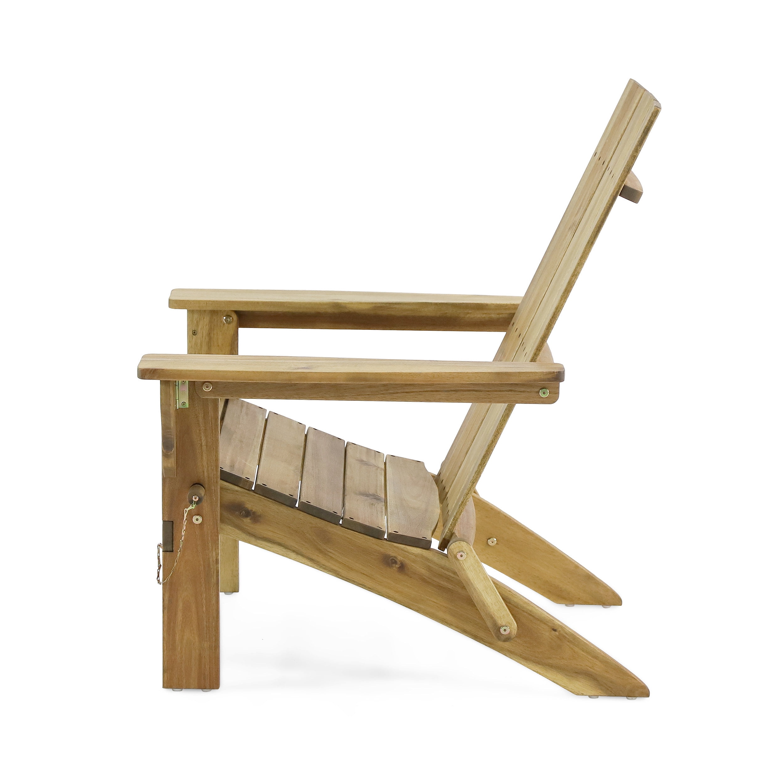 Noble House Zuma Outdoor Acacia Wood Foldable Adirondack Chair Natural Stained