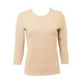 thumbnail image 2 of Kikiriki Wide Neck Three Quarter Sleeve Cotton Shell, 2 of 10
