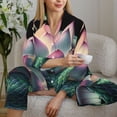 thumbnail image 6 of Daiia Snake Holding A Lotus for Women's Long-Sleeved Pajama Set – Soft & Comfortable Sleepwear Button-Up Pajamas Cozy Lounge Wear-Medium, 6 of 7