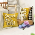 thumbnail image 6 of Spring Summer Honey Bee Kind Decorative Throw Pillow Covers 18 x 18 Set of 4, Yellow Bumble Bee Sweet As Can Bee Our Guest Outdoor Pillowcase, Buffalo Plaid Farmhouse Cushion Case Home Decor, 6 of 6