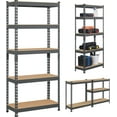thumbnail image 4 of HYJY Storage Shelves 5 Tier Garage Shelving Heavy Duty Garage Shelves Adjustable Metal Shelving Unit Utility Rack Industrial Shelving for Warehouse Pantry Closet, 27.5"W x 12"D x 60"H, Dark Gray, 4 of 18