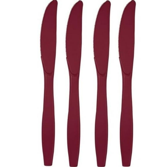 Group Premium Plastic Knives, Burgundy - 24 per Case - Case of 12