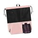 thumbnail image 3 of Mochila de malla con cordón, mochila de viaje, elegante y práctica, para mujeres y hombres. Rosa, 3 of 8