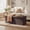 Brown, variant on Ledrem Large Foldable Storage Ottoman Bench with 660lb Capacity, Jelly Pink