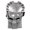 Silver, variant on Armory Replicas Fantasy Evil Warrior Movie Battle Alien Mask - Silver - Handmade, 20 Gauge Mild Steel, Suede Straps & Brass Buckle, Wall Hanger Included, 11 x 7.5 Inches