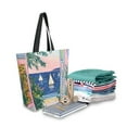 thumbnail image 2 of FORMRS Womens Canvas Tote Bag with Zipper Inner Pocket Shoulder Handbag, Colorful Seaside, 2 of 7
