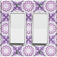 thumbnail image 1 of Metal Light Switch Plate Cover Mandala Purple Gray Floral Pattern Damask MDL107, 1 of 13