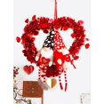 thumbnail image 2 of Guirnalda de corazón del día de San Valentín Decoración colgante con luces, 32x30 cm Plástico rojo y guirnalda de tela Regalo para el amante, decoración del hogar (baterías de 3 botones incluidas, 2 of 5