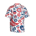 thumbnail image 2 of Bixox Men's Hawaiian Shirts Men's Birds Flowers Print Short-Sleeve Shirt-Medium, 2 of 8