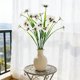 thumbnail image 1 of Artificial Flowers Bouquet Forked Spring Grass Pansy Daisy Stem Plastic Silk Faux Flower 7 Forks 1 Pc Blue Pink White Red Purple Yellow Home Wedding Decor, 1 of 6