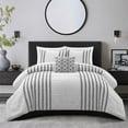 thumbnail image 4 of Serena 4 Piece Cotton Comforter Set Clip Jacquard Striped, 4 of 10