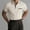 Khaki, variant on Collared Graphic&nbsp;Tees Blue Short Sleeve Minimalist Button Tops Refreshing Solid Modern Polos Sky Blue,Xxl