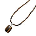 thumbnail image 2 of Sterling Silver with Natural Tiger Eye Bead Single Row Strand Necklace, 2 of 3