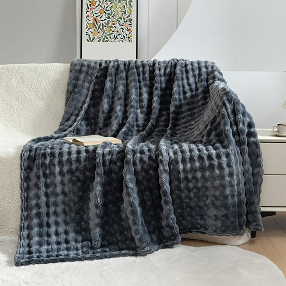 CQCYD Fleece Blanket, Soft Warm Blanket Double-Sided All-Season Solid Color, Cozy Bed Blanket for Adults, Breathable Sofa Throw, Luxury Bedding for Bedroom