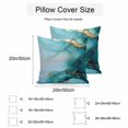 thumbnail image 3 of Waterproof Throw Pillow Covers Set of 2, 18x18 Inch Turquoise Gold Marble Decorative Pillowcases Outdoor Pillow Slip Cushion Covers Set for Couch Tent Abstract Simple Geometric, 3 of 7