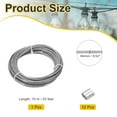 thumbnail image 2 of Uxcell 5/32" Wire Rope, 49 ft 304 Stainless Steel Wire Cable Transparent Vinyl Coated with 10pcs Crimping Sleeves for Hanging Lights Clotheslines Trellis Wire, Transparent, 2 of 7