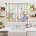 thumbnail image 2 of Easter Kitchen Curtains Window Panels, Spring Rabbit Ears Foot Colorful Eggs Leaf Floral Insulated Window Treatment Curtain, Grommet Curtains for Bedroom/Living Room/Bathroom, 2 Piece 52"Wx63"L, 2 of 8