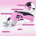 thumbnail image 3 of HORMY Cordless Electric Scissors with Two Blades, 3.6V Super Scissors Rechargeable with USB Charge Cable, for Cardboard Cutting Fabric Paper, Pink, 3 of 11