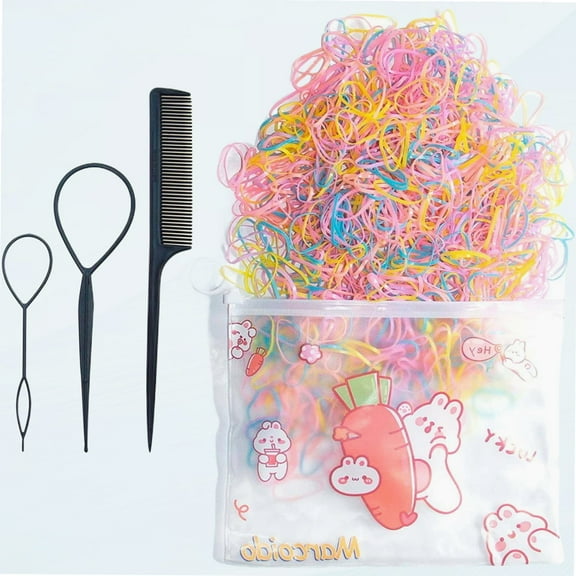 Elastic Hair Ties, Multi-Color 1000 Count For Children Little Girl Kid Toddler Baby, 3pcs Hair Styling Accessories (Jelly)