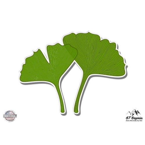 Ginkgo Leaf - 3" Vinyl Sticker - For Car Laptop I-Pad Phone Helmet Hard Hat - Waterproof Decal