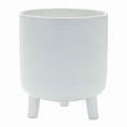 thumbnail image 3 of Melrose 7" White Solid Glazed Pot with Legs, 3 of 3