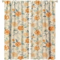 thumbnail image 3 of Floral Blackout Curtains, Watercolor Floral Boho Flower Decoration Curtains Window Treatments for Living Room Bedroom Kithen Decor 2 Panel Sets, 55x63 Inch, 3 of 6