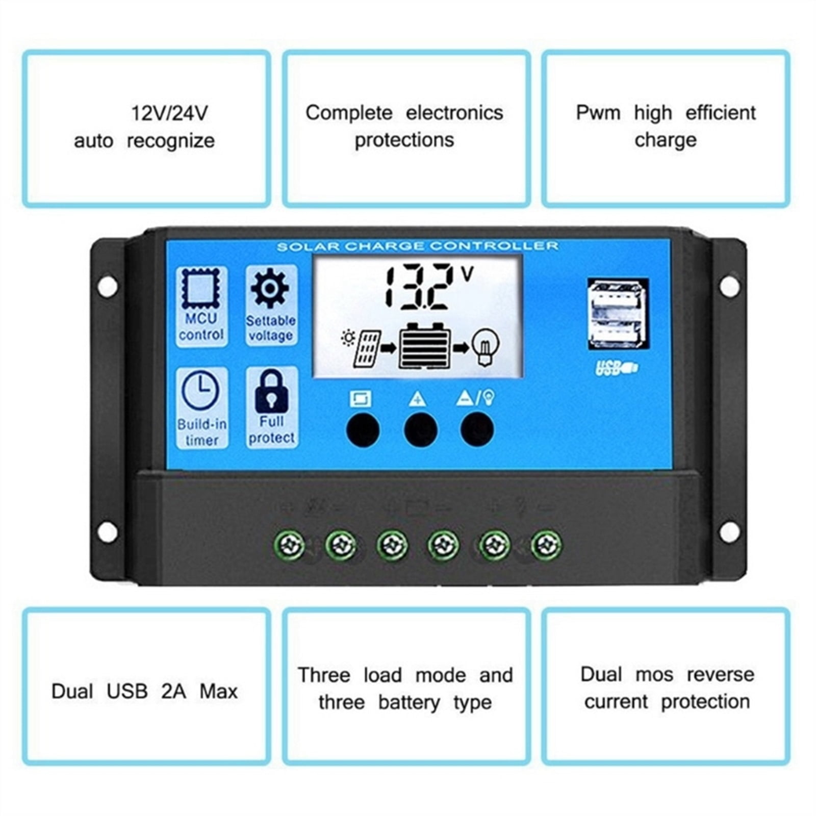 110-220 Solar Battery Inverter 4000W/6000W Solar Panel 18W Controller LED Display Solar Inverter Battery Smart Charging Board ,Powerful Output