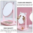 thumbnail image 3 of 1pc Desktop Makeup Mirror Storage Tray Cosmetics Mirror Rotatable Makeup Mirror, 3 of 8