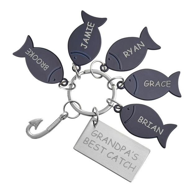 Personalized Hooked On You Keychain - 5 Fish