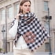 thumbnail image 3 of Bufanda de invierno a cuadros para mujer, cálida y acogedora, chal de gran tamaño, capa, bufandas de moda, chal largo, grueso y cálido para invierno, 3 of 5