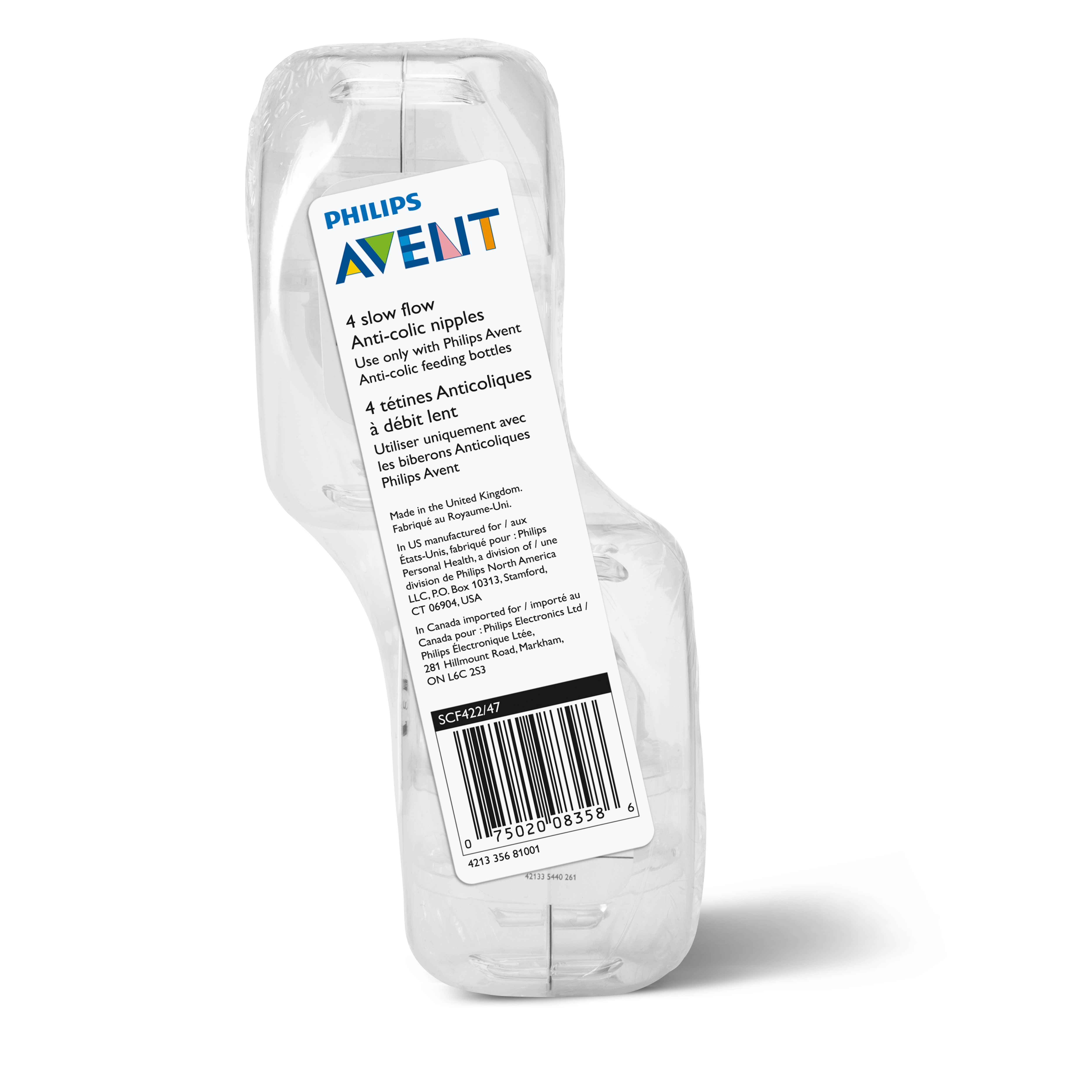 Philips Avent Anti Colic Baby Bottle Slow Flow Nipple 4pk Scf422