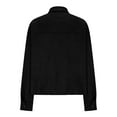 thumbnail image 6 of Delayuji Faux Suede Jacket For Women Lapel Casual Button Down Cropped Jacket Long Sleeve Outerwear Coats Work Clothes, 6 of 6