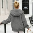 thumbnail image 6 of Womens Jackets Fleece Solid Color Zipper Up Stand Collar with Pockets Hoodless Sweatshirt Fall Outfits Casual Comfy Y2K Tops Winter Clothes 2025 Dark Gray S-3XL, 6 of 9