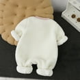 thumbnail image 6 of Zwiiyzr 2025 Baby Infant Boys Girls 1-18 Months Outfits Hooded Fleece Rompers Thick Fluffy Jumpsuit Winter Warm Outerwear Outfits Long Sleeve Onesie White, 6 of 6