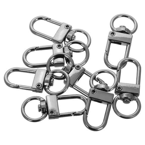 MEIBUTYUP 8Pcs Black Zinc Alloy Lobster Claw Clasps Swivel Keychain Clips for DIY Crafts