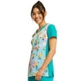 thumbnail image 4 of Tooniforms Women Scrubs Top V-Neck Print TF749, 4 of 4