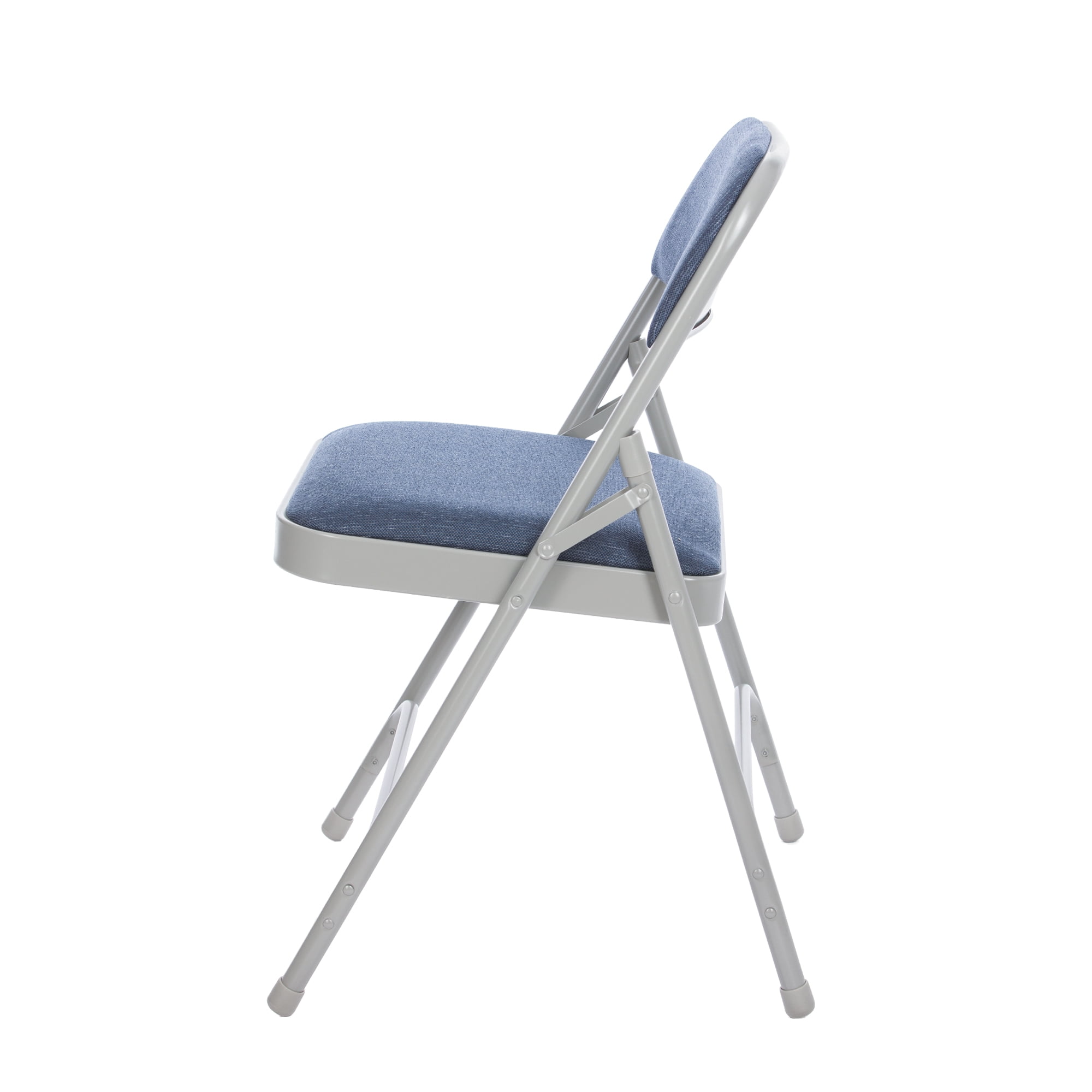 Hampden Furnishings Bernadine Collection Fabric Padded Folding Chair, Grey/Blue, Pack of 4