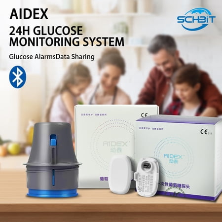Wearable 24‑h Continuous Tracking System Kit, Skin‑Attach Glucose Monitoring Sensor, IPX7 Waterproof, 14‑Day Wear Time, Bluetooth Mobile App Data Sync