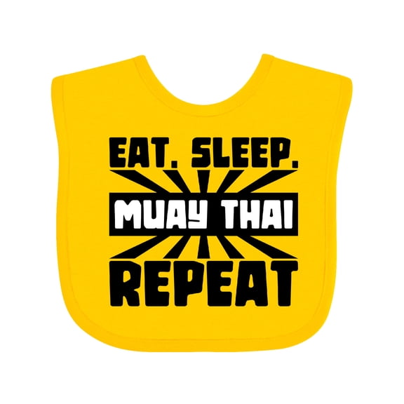 Inktastic Eat, Sleep, Muay Thai, Repeat Boys or Girls Baby Bib