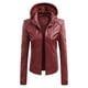 thumbnail image 1 of Chaqueta de bombardero de manga larga con cremallera delgada y botón de sudadera para mujer Chaqueta de cuero cálida Fridja BV0+1211, 1 of 3