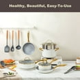 thumbnail image 7 of Oubrl 14 Piece Ceramic Nonstick Cookware & Kitchen Set, Beige and Gold, 7 of 7