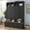 Black, variant on Farmhouse Hall Tree with Open Compartments, 4-in-1 Entryway Bench with Storage Cabinets, Modern Coat Rack with 4 Hooks for Hallway Entryway