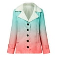thumbnail image 5 of Women's Winter Warm Jackets Fashion Zip Up Plus Size Composite Plush Button Lapels Jacket Outwear Coat, 5 of 5