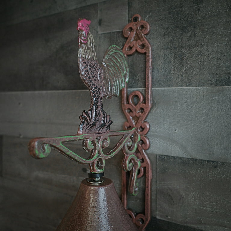 Metal Wall Mount Painted Rustic Rooster Welcome Bell Metal Wall Mount Painted Rustic Rooster Welcome Bell