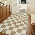 thumbnail image 3 of RUG ROBOT 3'x5' Area Rugs for Entryway, Washable Non-Slip Checkered Throw Rugs for Bedroom, Kitchen, Soft Low-Pile Classic Farmhouse Geometric Indoor Door Mat, 3 of 9